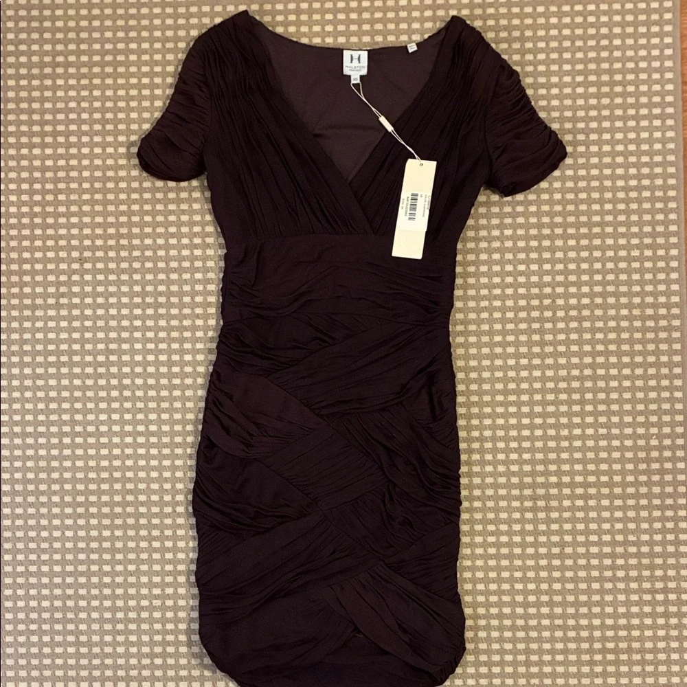 Gorgeous NWT ruched plum dress - Picture 2 of 7